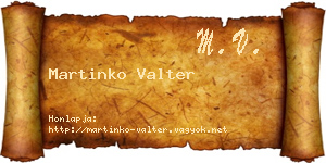Martinko Valter névjegykártya